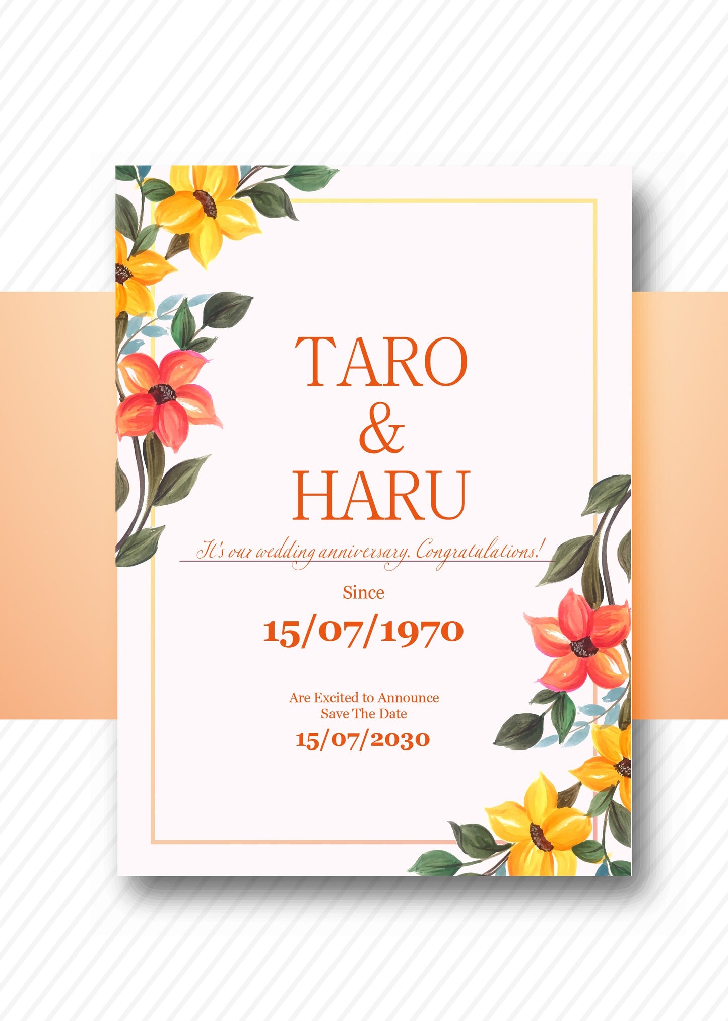 婚姻届製作所 記念日アートボード(オレンジ)