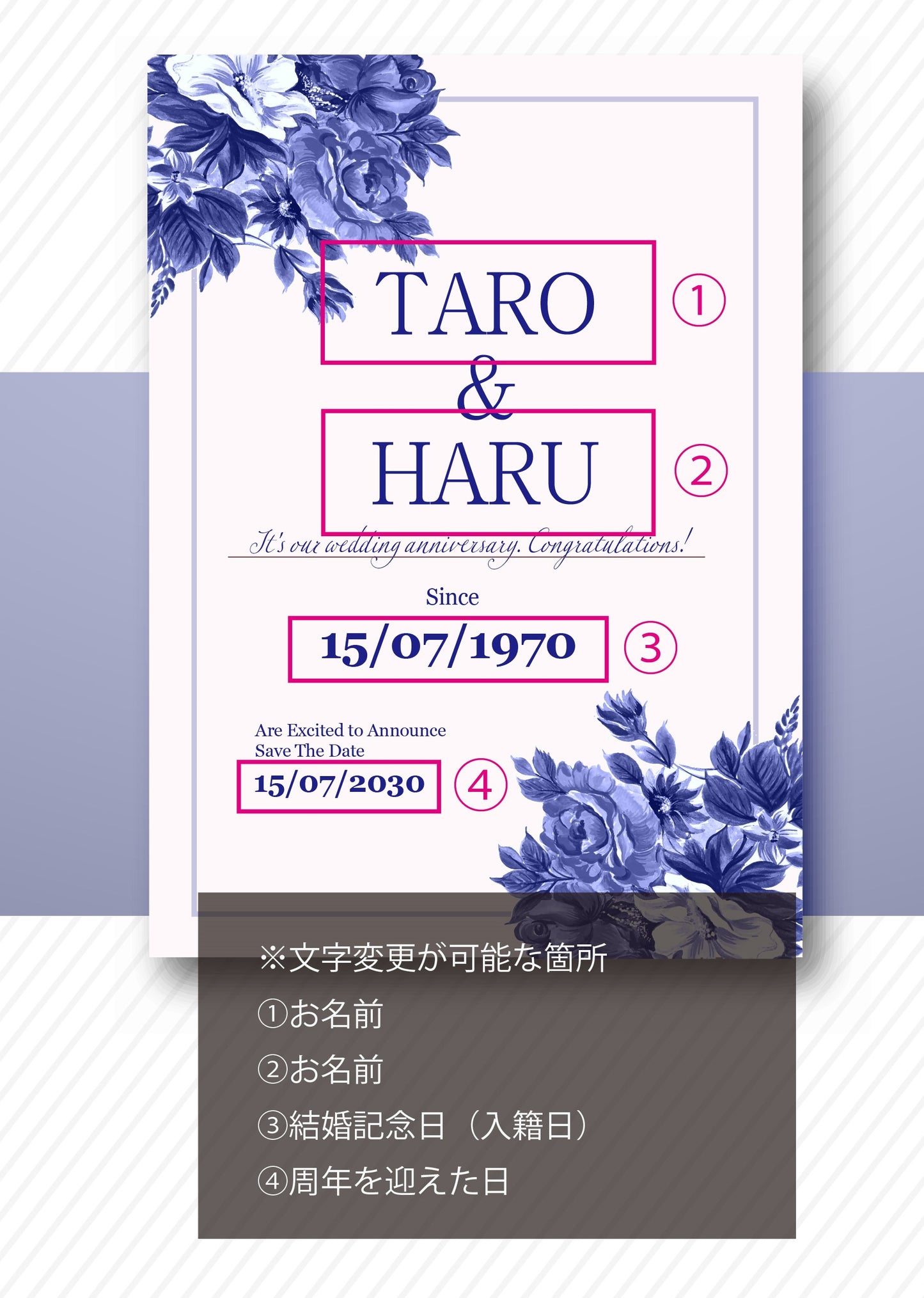 婚姻届製作所 記念日アートボード(ブルー)