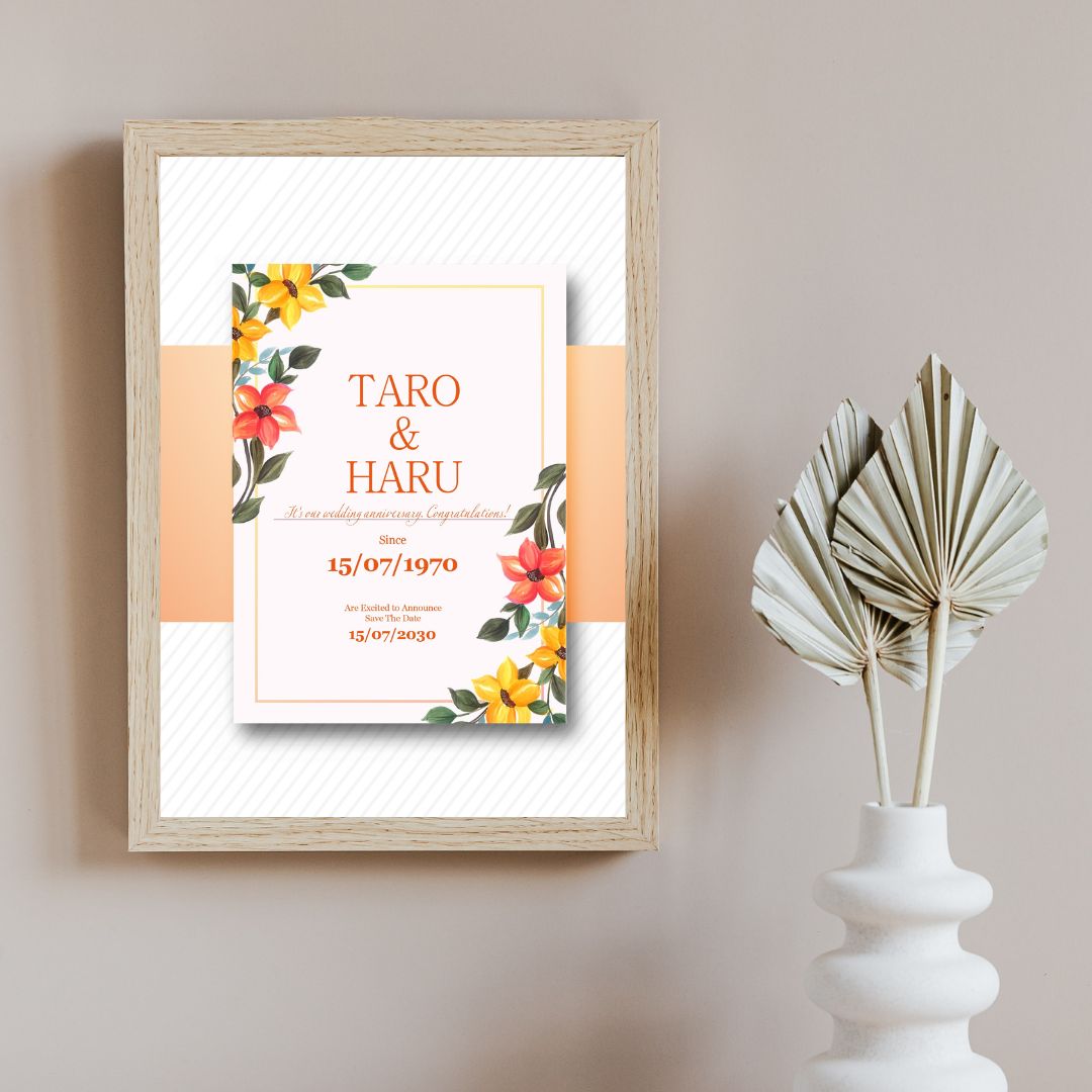 婚姻届製作所 記念日アートボード（オレンジ）