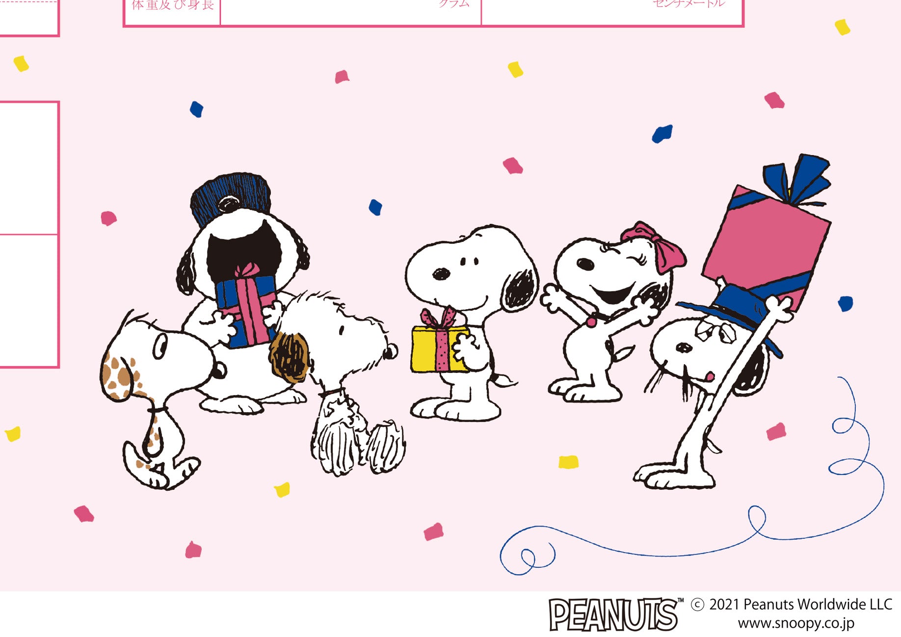 出生届 SNOOPY Happy Birthday【オリジナル命名紙付】