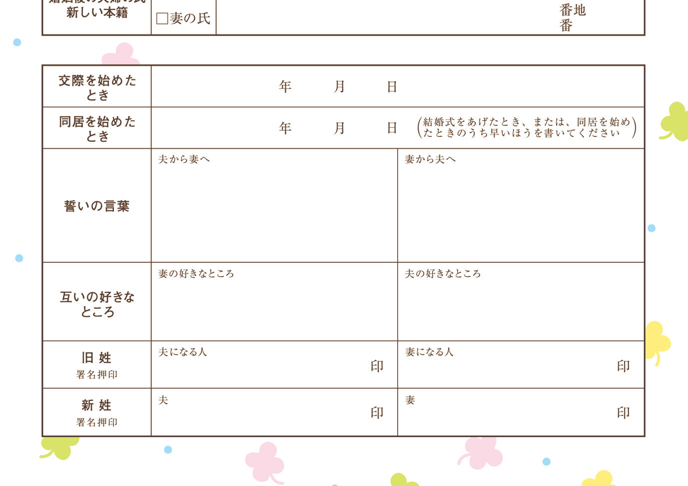婚姻届 リラックマ(クローバー)