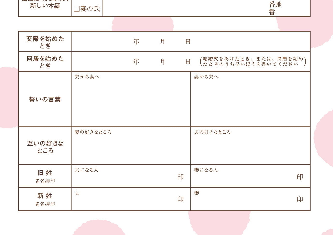 婚姻届 リラックマ(ピンク水玉)