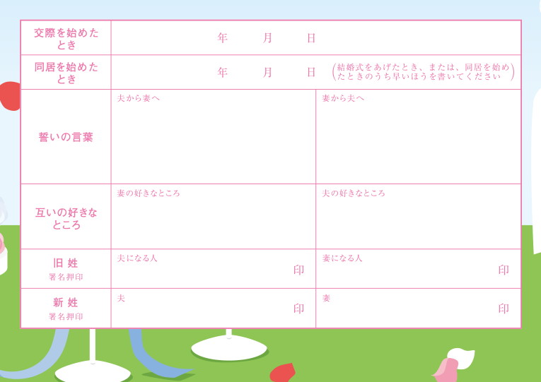 婚姻届製作所 役所に提出できる デザイン 婚姻届 Funassyi Pear Wedding