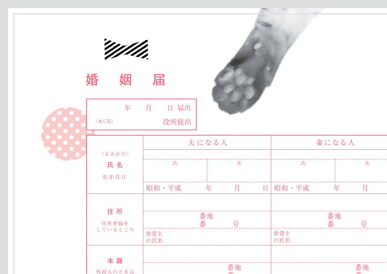婚姻届 Cat Couple