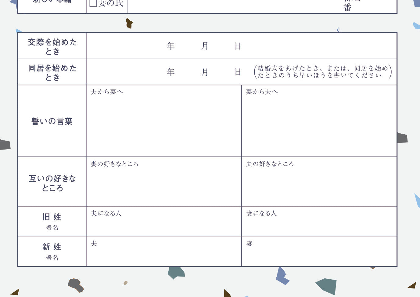 婚姻届 テラッゾ ～ブルーグレー～