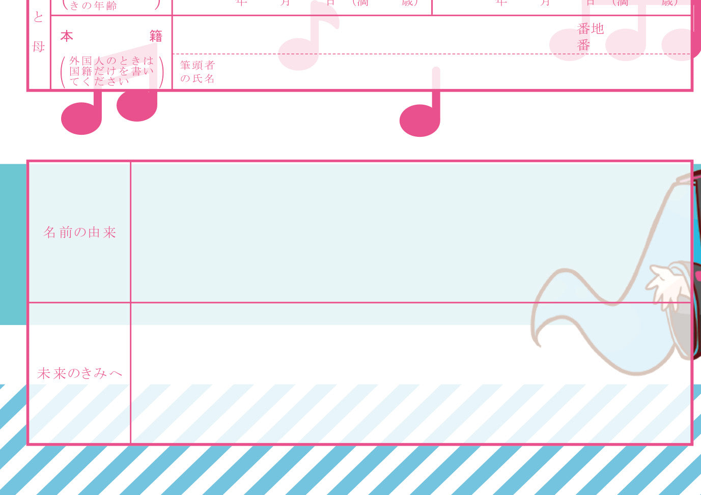 出生届 初音ミク デフォルメ(Blue)